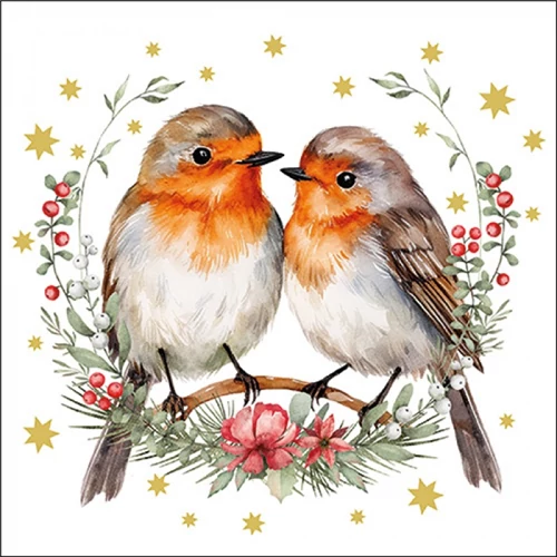 Couple of robins papírszalvéta 33x33cm, 20db-os, AMB.33320315