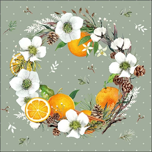 Helleborus and oranges papírszalvéta 33x33cm, 20db-os, AMB.33320320