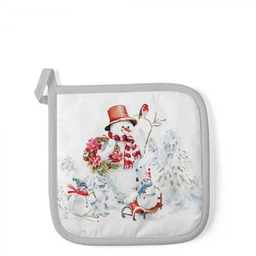 Sporty snowmen edényalátét 20x20cm, 100% pamut, AMB.36520095