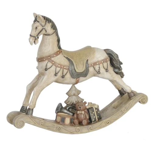 Műanyag dekorfigura, hintaló ajándékkal 22x5x19cm, CLEEF.6PR0036