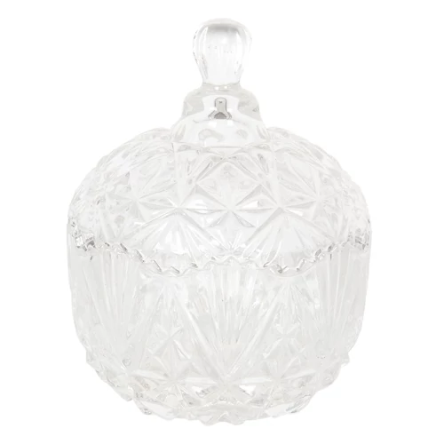 Vésett üveg bonbonier, 10x13cm, CLEEF.6GL0548