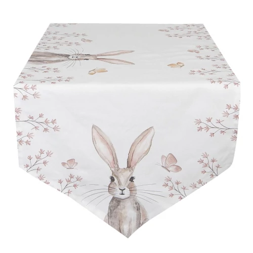Asztali futó 50x160cm,pamut,Rustic Easter Bunny, CLEEF.REB65