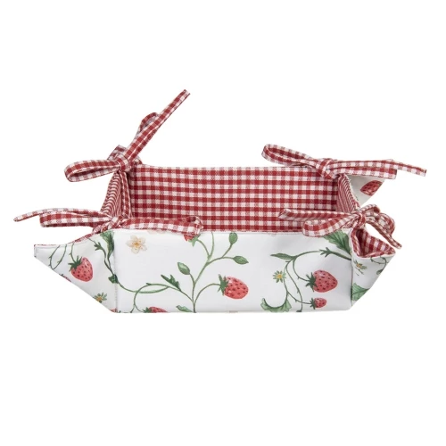 Kenyérkosár 35x35cm,100% pamut,Wild Strawberries, CLEEF.WIS47