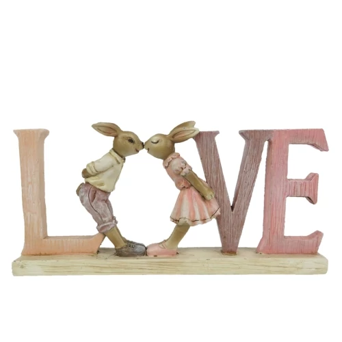 LOVE nyuszik műanyag dekorfigura 19x3x9cm, CLEEF.6PR3289