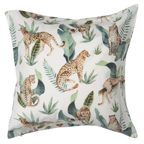 Textil párnahuzat 45x45cm, 100% polyester, leopárdos, CLEEF.KT021.268