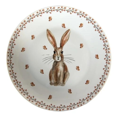 Porcelán desszerttányér 20cm nyuszis,Rustic Easter Bunny, CLEEF.REBDP