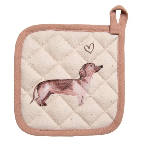 Edényalátét 20x20cm 100% pamut, Dachshund Love, CLEEF.DHL45