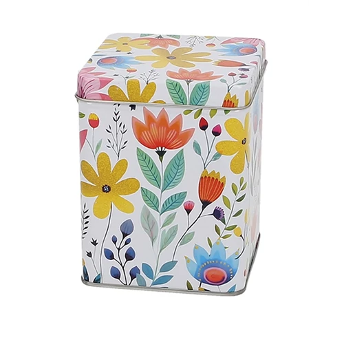 Fémdoboz 75x75x95mm,100g, Flowers, T.B.FLW898