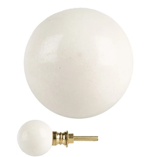 Fehér gömb kerámia ajtógomb 3cm, CLEEF.66058