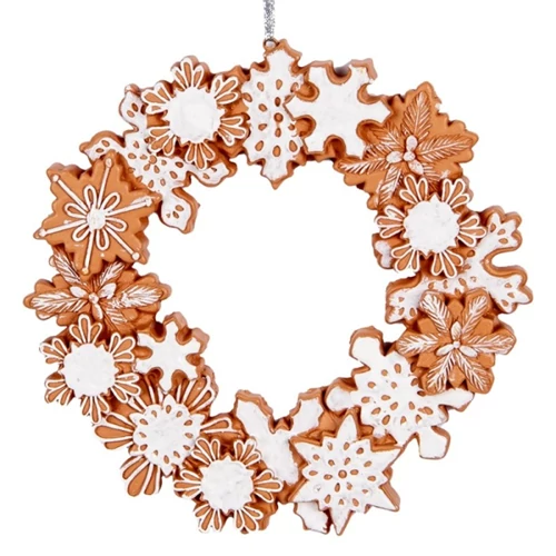Mézekalács koszorú 18x2cm, műanyag függődísz, CLEEF.6PR5320