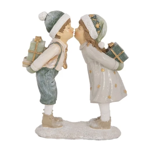 Puszilózó gyerekek csomagokkal 15x6x18cm, műanyag dekorfigura, CLEEF.6PR5651