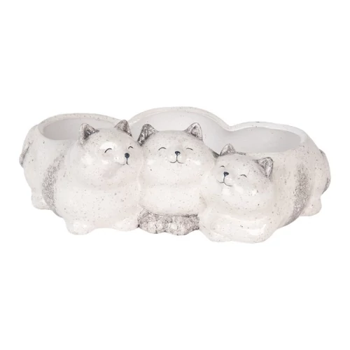 Kerámia virágkaspó cicás, 27x16x10cm, CLEEF.6CE2132