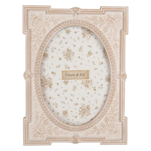 Antik pink rózsás képkeret 17x2x23/13x18cm, műanyag, CLEEF.2F1368M