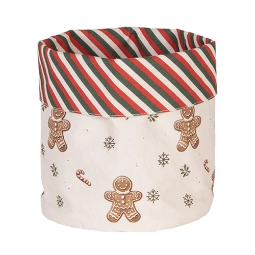 Kenyérkosár15x16cm, 100% pamut, Classic Gingerbread Mgic, CLEEF.CGM50
