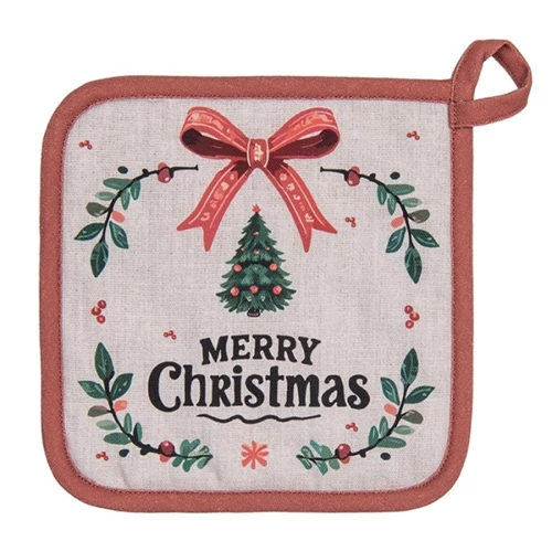 Edényalátét 20x20cm,100% pamut, Traditional Christmas Harmony, CLEEF.TCH45