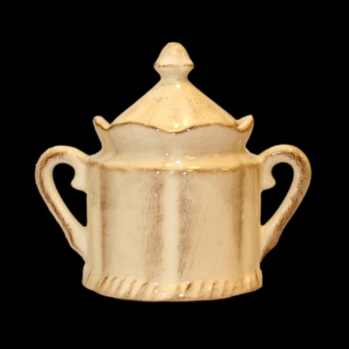 Romantik cukortartó,natúr,kerámia,kézzel festett-10x15cm, V.K.27-03