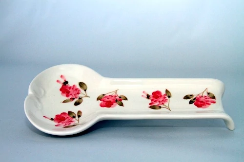 Violin rózsás lapos fakanáltartó,kerámia,kézzel festett-12,5x25x3cm, V.K.50-11