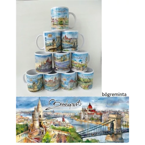 Porcelánbögre, Budapest, CZW.bög-BU12